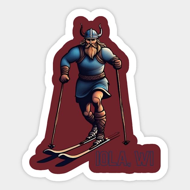 Viking Cross Country Skier Sticker by Magic Acorn Records